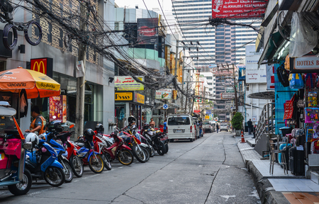 Bangkok, Thailand - Apr 22, 2017. Street in Bangkok, Thailand. Bangkok is the capital of Thailand with a population of over 7 million inhabitants.のeditorial素材