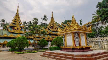 Yangon, Myanmar - Feb 26, 2016. View of Shwedagon Pagoda in Yangon, Myanmar. Shwedagon is known as the most sacred pagoda in Myanmar.のeditorial素材