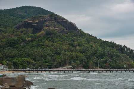Bridge of fishing pier on Nam Du Island, Vietnam.のeditorial素材