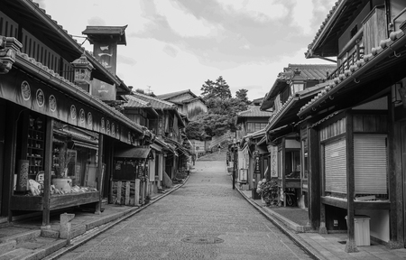 Kyoto, Japan - Jul 15, 2015. View of Ninenzaka Old Town in Kyoto, Japan. Kyoto was the Imperial capital of Japan for more than one thousand years.のeditorial素材
