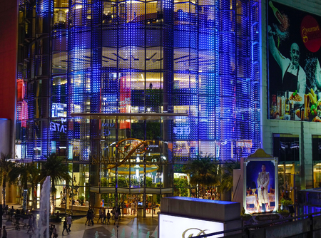Bangkok, Thailand - Apr 20, 2018. Siam Paragon Building at night in Bangkok, Thailand. Bangkok is the capital and most populous city of the Kingdom of Thailand.のeditorial素材