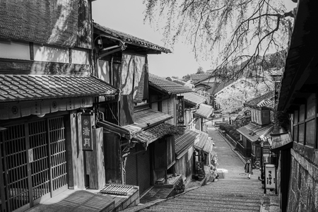 Kyoto, Japan - Apr 7, 2014. Ancient Town in Kyoto, Japan. Kyoto was the Imperial capital of Japan for more than one thousand years.のeditorial素材