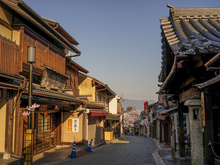 Kyoto, Japan - Apr 7, 2014. Old Town in Kyoto, Japan. Kyoto was the Imperial capital of Japan for more than one thousand years.のeditorial素材