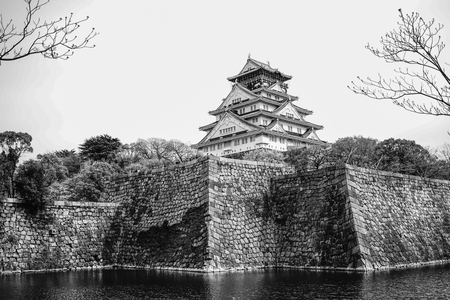 View of Osaka Castle (Osaka-jo). The castle is one of Japan's most famous landmarks.のeditorial素材