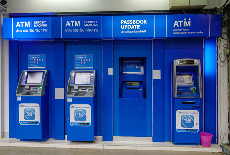 Bangkok, Thailand - Apr 22, 2018. ATM machines in Bangkok, Thailand. Bangkok is the capital of Thailand with a population of over 7 million inhabitants.のeditorial素材
