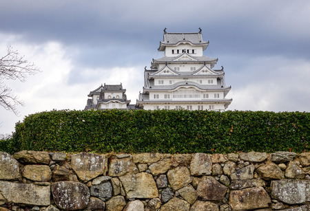 Himeji Castle in rainy day. Himeji Castle, also known as White Heron Castle (Shirasagijo).のeditorial素材