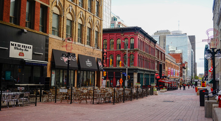 Ottawa, Canada - May 15, 2017. Old buildings at downtown in Ottawa, Canada. Queen Victoria chose Ottawa as the capital of Canada in 1857.のeditorial素材