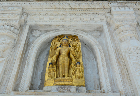 Part of Mahabodhi Temple Complex in Bodh Gaya, India.の写真素材