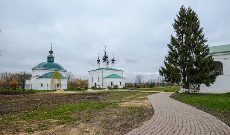 Orthodox Church at rainy day in Suzdal, Russia.の写真素材