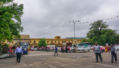 Jaipur, India - Nov 1, 2015. Street in Jaipur, India. Jaipur is the capital and the largest city of the Indian state of Rajasthan in Western India.のeditorial素材