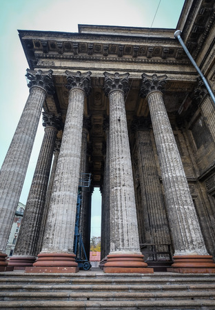 St. Petersburg, Russia - Oct 11, 2016. View of the Kazan Cathedral (Kazanskiy Kafedralniy Sobor) in Saint Petersburg, Russia.のeditorial素材