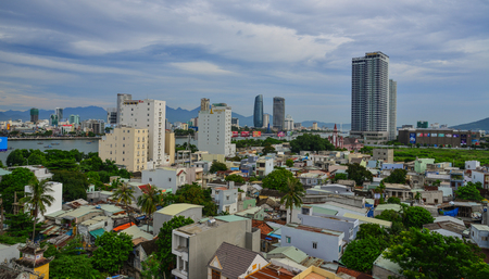 Da Nang, Vietnam - Jul 22, 2018. Cityscape of Da Nang, Vietnam. Da Nang is a coastal city in central Vietnam known for its sandy beaches and history.のeditorial素材