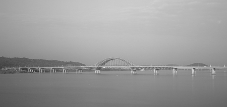 Seoul, South Korea - Sep 21, 2016. A cable bridge in Seoul, South Korea. Seoul is the largest city...