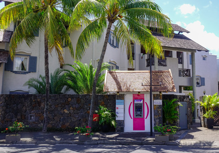Grand Baie, Mauritius - Jan 10, 2017. Street in Grand Baie, Mauritius. Mauritius is a major tourist destination, ranking 3rd in the region.のeditorial素材