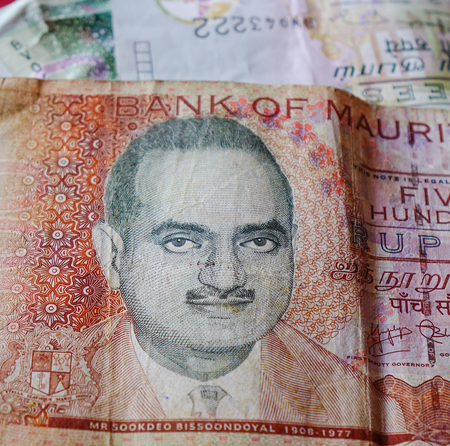 Mauritius Rupee (MUR) billnotes with portrait. Money background.のeditorial素材