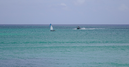 Seascape of Grand Baie, Mauritius. Mauritius is a major tourist destination, ranking 3rd in the region.のeditorial素材