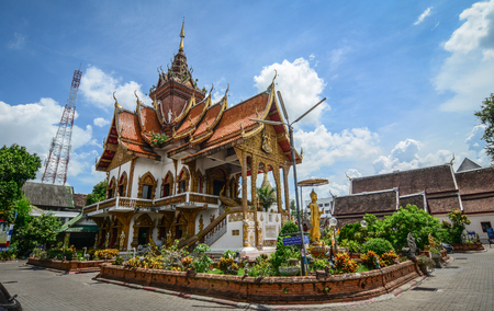 Chiang Mai, Thailand - Jun 22, 2016. Ancient Buddhist temple in Chiang Mai, Thailand. Chiang Mai is one of famous tourist destinations in Thailand.のeditorial素材