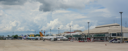 Chiang Mai, Thailand - Jun 22, 2016. View of Chiang Mai Airport (CNX). The airport is at an elevation of 316 metres above mean sea level.のeditorial素材