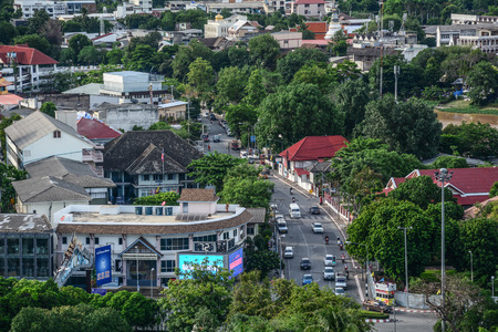 Chiang Mai, Thailand - Jun 22, 2016. Aerial view of Chiang Mai, Thailand. Chiang Mai is one of famous tourist destinations in Thailand.のeditorial素材