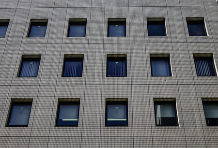 Details of office building at business district in Tokyo, Japan.