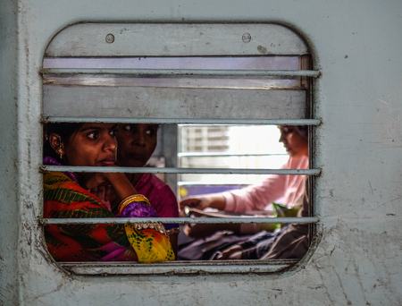 Ajmer, India - Nov 5, 2017. People waiting at railway station in Ajmer, India. India Railway is the fourth-largest railway network in the world by size.のeditorial素材
