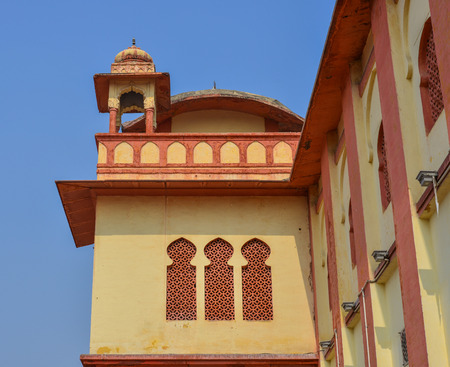 Pushkar, India - Nov 5, 2017. Details of an old palace at downtown in Pushkar, India.のeditorial素材