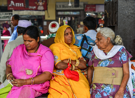 Ajmer, India - Nov 5, 2017. People waiting at railway station in Ajmer, India. India Railway is the fourth-largest railway network in the world by size.のeditorial素材