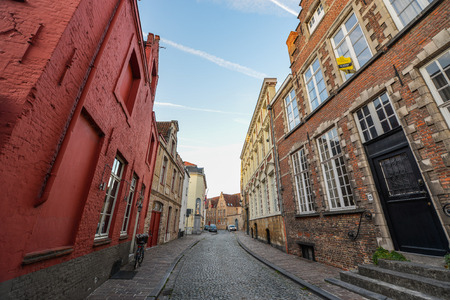 Bruges, Belgium - Oct 5, 2018. Historical centre of Bruges (Brugge), Belgium. Bruges is distinguished by its canals, cobbled streets and medieval buildings.のeditorial素材
