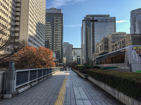 Tokyo, Japan - Jan 3, 2016. Streets of Tokyo metropolis, Japan. Tokyo Metropolis is both the capital and most populous city of Japan.のeditorial素材