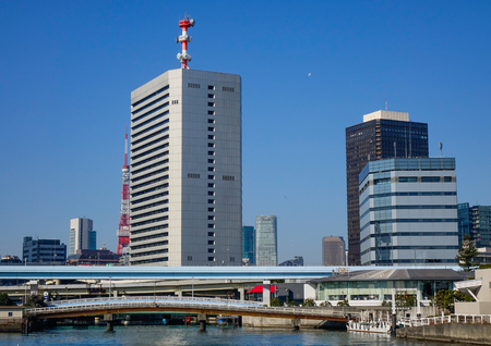 Tokyo, Japan - Jan 4, 2016. Cityscape of Tokyo Bay, Japan. Greater Tokyo is the world most populous...