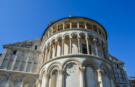 Pisa, Italy - Oct 18, 2018. Part of Pisa Cathedral (Piazza del Duomo). The complex recognized as an important centre of European medieval art.のeditorial素材