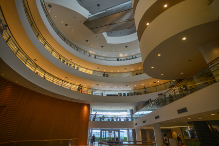 Bangkok, Thailand - Sep 16, 2018. Interior of Bangkok Art & Culture Centre (BACC). Opened in 2008, BACC is a large and eclectic space that has become a mainstay in the city contemporary.のeditorial素材