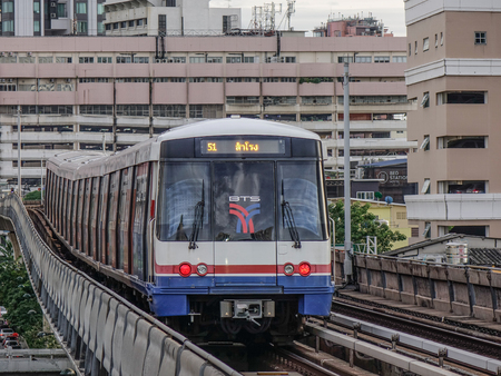 Bangkok, Thailand - Sep 16, 2018. BTS train (skytrain) in Bangkok, Thailand. Bangkok is the heart of the country investment and development.のeditorial素材