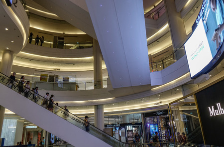 Bangkok, Thailand - Sep 16, 2018. People at MBK Shopping Mall. Bangkok is the commercial center of Thailand, as well as Southeast Asia.のeditorial素材