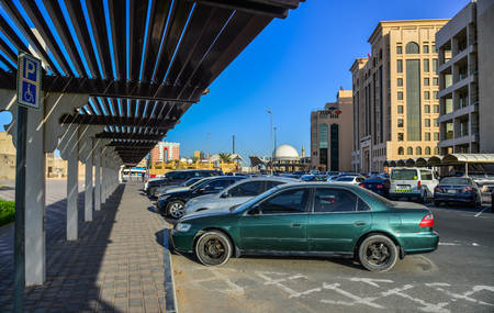 Dubai, UAE - Dec 9, 2018. Taxi Stand in Dubai Downtown, UAE. UAE has the second-largest economy in the Arab world (after Saudi Arabia).のeditorial素材