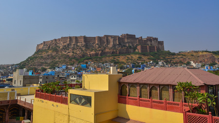 Jodhpur, India - Nov 7, 2017. Aerial view of Jodhpur, India. Jodhpur is a city in the Thar Desert of the northwest Indian state of Rajasthan.のeditorial素材