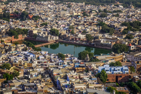 Jodhpur, India - Nov 7, 2017. Aerial view of Jodhpur, India. Jodhpur is a city in the Thar Desert of the northwest Indian state of Rajasthan.のeditorial素材