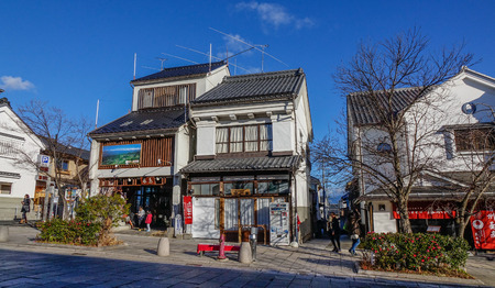 Nagano, Japan - Dec 30, 2015. Old town of Nagano, Japan. Nagano evolved as a temple town around Zenkoji, one of Japan most popular temples.のeditorial素材