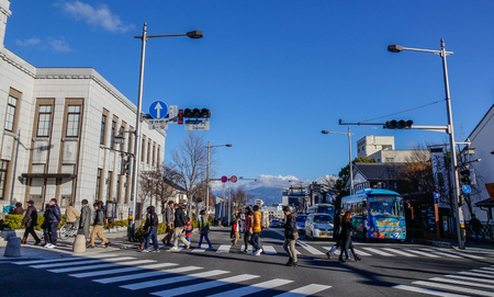 Nagano, Japan - Dec 30, 2015. Street of Nagano, Japan. Nagano evolved as a temple town around Zenkoji, one of Japan most popular temples.のeditorial素材