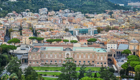 Vatican - Oct 16, 2018. Aerial view of Vatican City with building and ancient cityscape, from top of Saint Peter Basilica.のeditorial素材