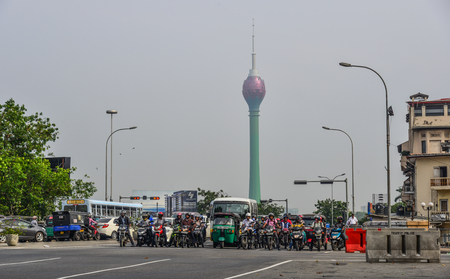 Colombo, Sri Lanka - Dec 12, 2018. Street of Colombo, Sri Lanka. Colombo is the financial centre of the island and a popular tourist destination.のeditorial素材