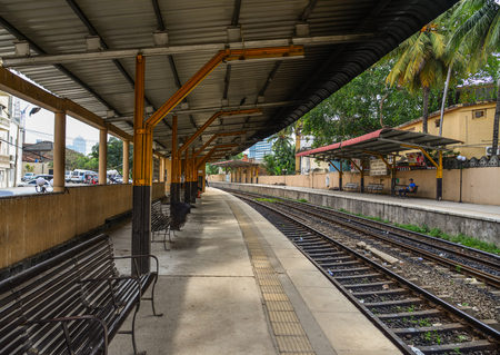 Colombo, Sri Lanka - Dec 12, 2018. Railway station in Colombo, Sri Lanka. The Sri Lankan rail network is 1,508 km of 1,676 mm broad gauge.のeditorial素材
