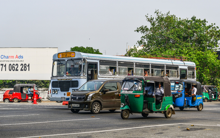 Colombo, Sri Lanka - Dec 12, 2018. Street of Colombo, Sri Lanka. Colombo is the financial centre of the island and a popular tourist destination.のeditorial素材