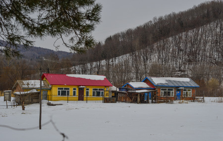 Harbin, China - Feb 23, 2018. Snow village in Harbin, China. Harbin, the renowned Ice City, is located in the south of Heilongjiang Province.のeditorial素材