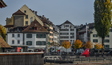Lucerne, Switzerland - Oct 23, 2018. Historic city center of Lucerne, Switzerland. Lucerne (Luzern)...