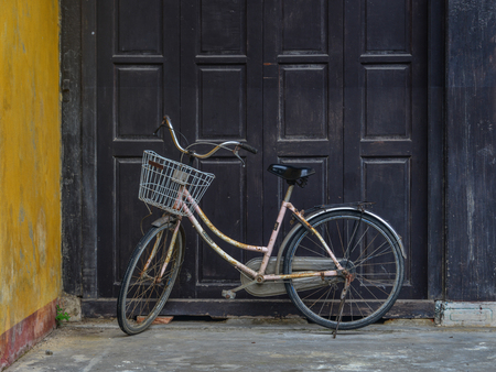 Hoi An, Vietnam - Jan 20, 2019. Bicycle at Hoi An Ancient Town, Vietnam. Hoi An is noted since 1999 as a UNESCO World Heritage Site.のeditorial素材