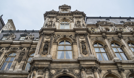 Paris, France - Oct 2, 2018. Old buildings in Paris, France. Paris was ranked as the third most visited travel destination in the world in 2017.のeditorial素材