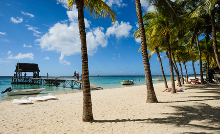 Mauritius - Jan 4, 2017. Seascape of Trou-aux-Biches on Mauritius Island at sunny day. Mauritius is an island nation, and one of famous destinations.のeditorial素材