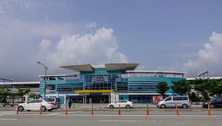 Gapyeong, South Korea - Feb 6, 2015. View of Gapyeong Station in South Korea. The station is nearby attractions include the islands of Namiseom.のeditorial素材