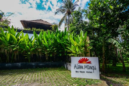 Lombok, Indonesia - Apr 16, 2016. Eco resort on Lombok Island, Indonesia. Lombok is a beautiful, unspoiled island, very attractive to visitors.のeditorial素材